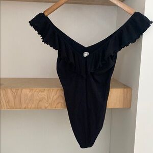 Wilfred Black Ruffled Bodysuit